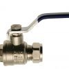 28mm Lever Ballvalve - Black Handle With Red And Blue Band